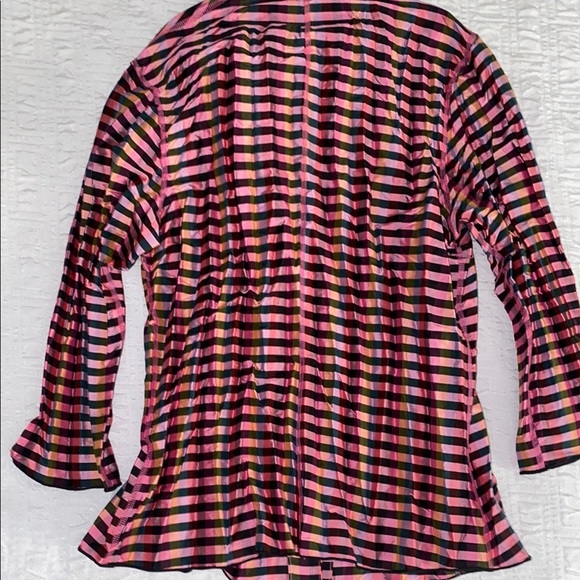 Beluva San Francisco Women's Pink/Black Crinkle Striped Top - Picture 5 of 5